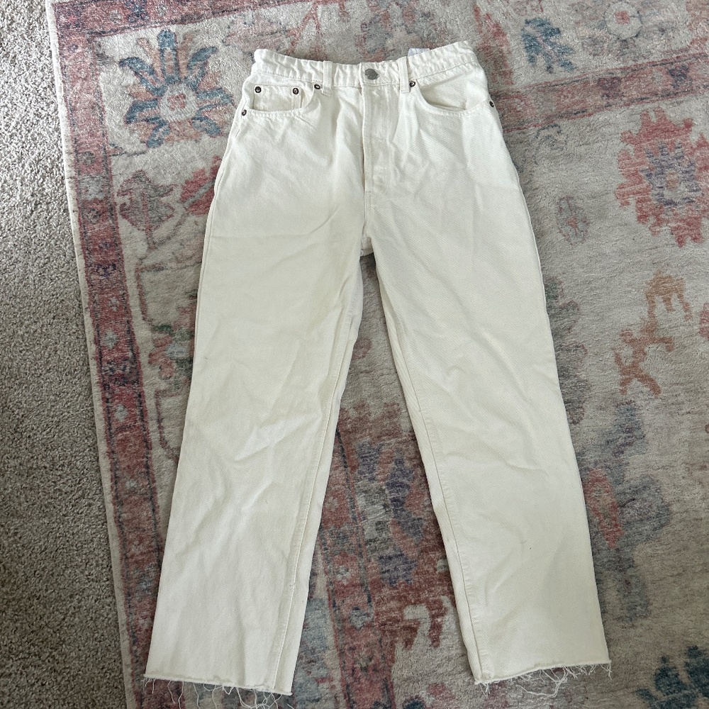 Zara cream colored high waisted pants
